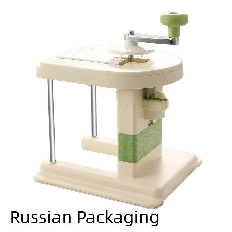 Beige stainless steel kitchen slicer grater with multiple blades for vegetable preparation