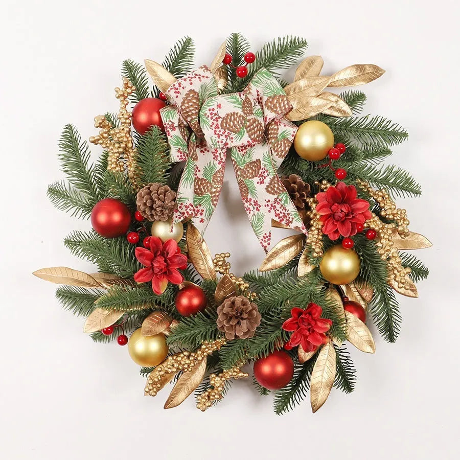 American country style plastic Christmas garland decorations in multiple styles with optional LED lighting