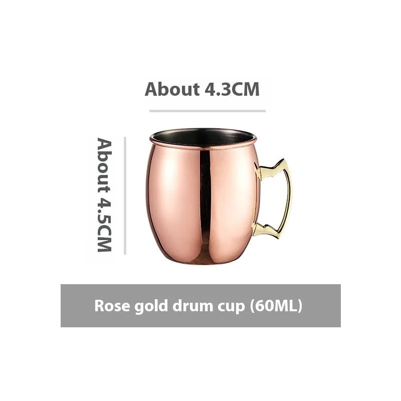 Copper plated stainless steel Moscow mule cup in a choice of hammered or smooth finish and multiple colours.