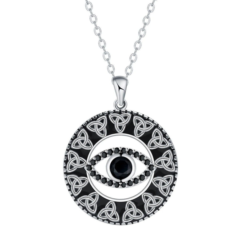 Copper Devil's Eye necklace with cross chain for women's jewellery