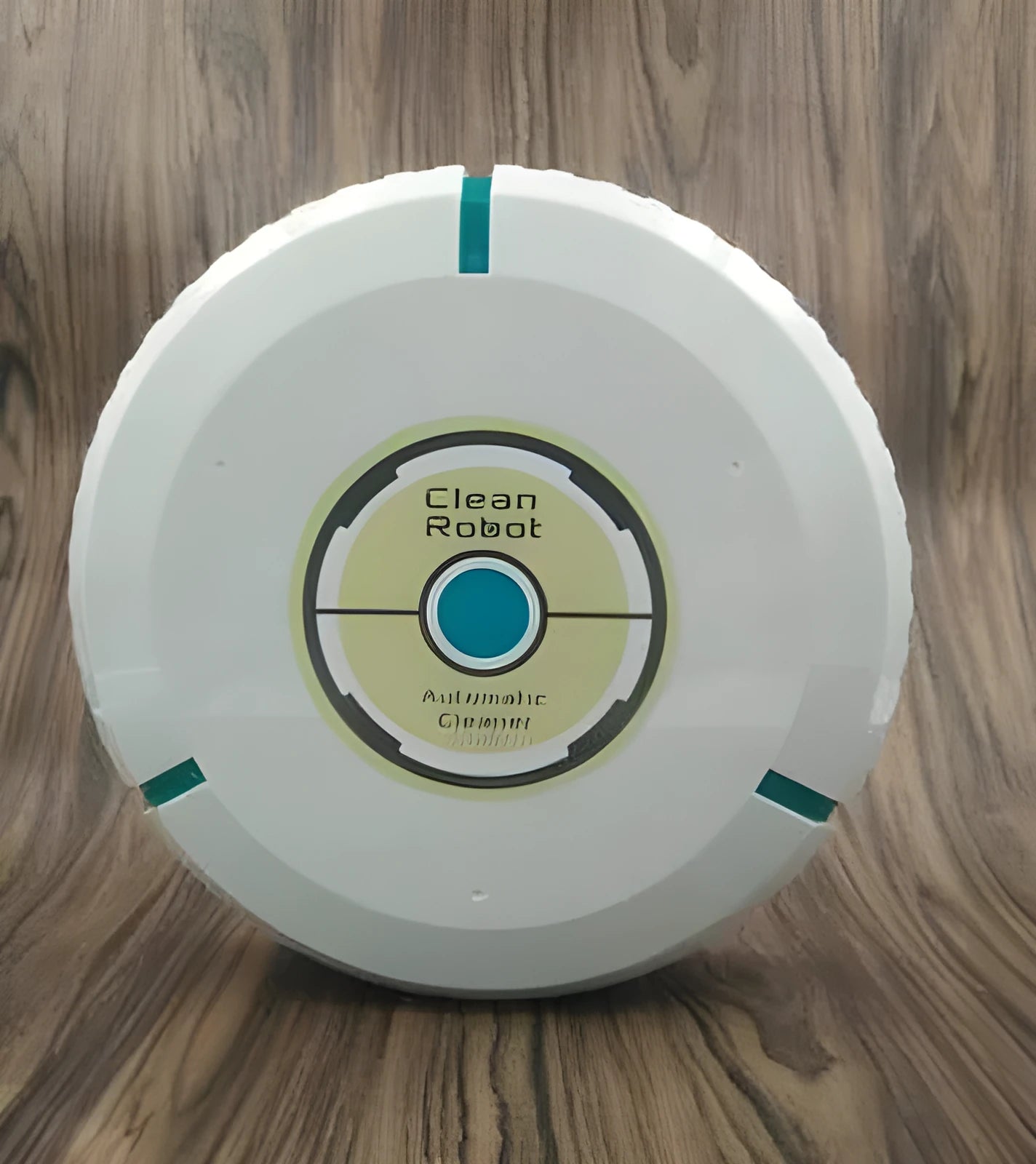 Black or white ABS plastic robot vacuum cleaner on a hardwood floor.