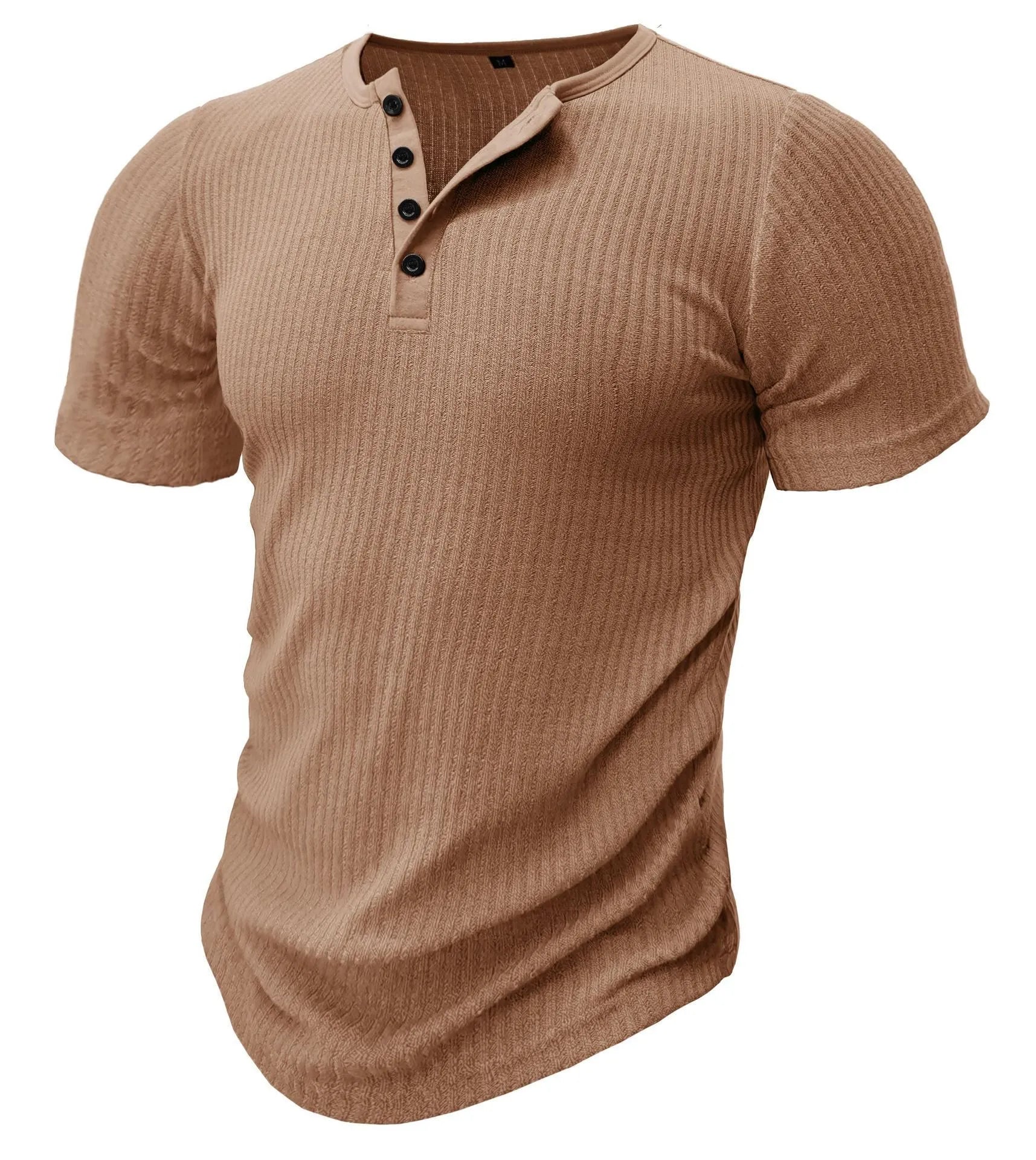 Men's slim fit muscle t-shirt in polyester, shown in army green colour.