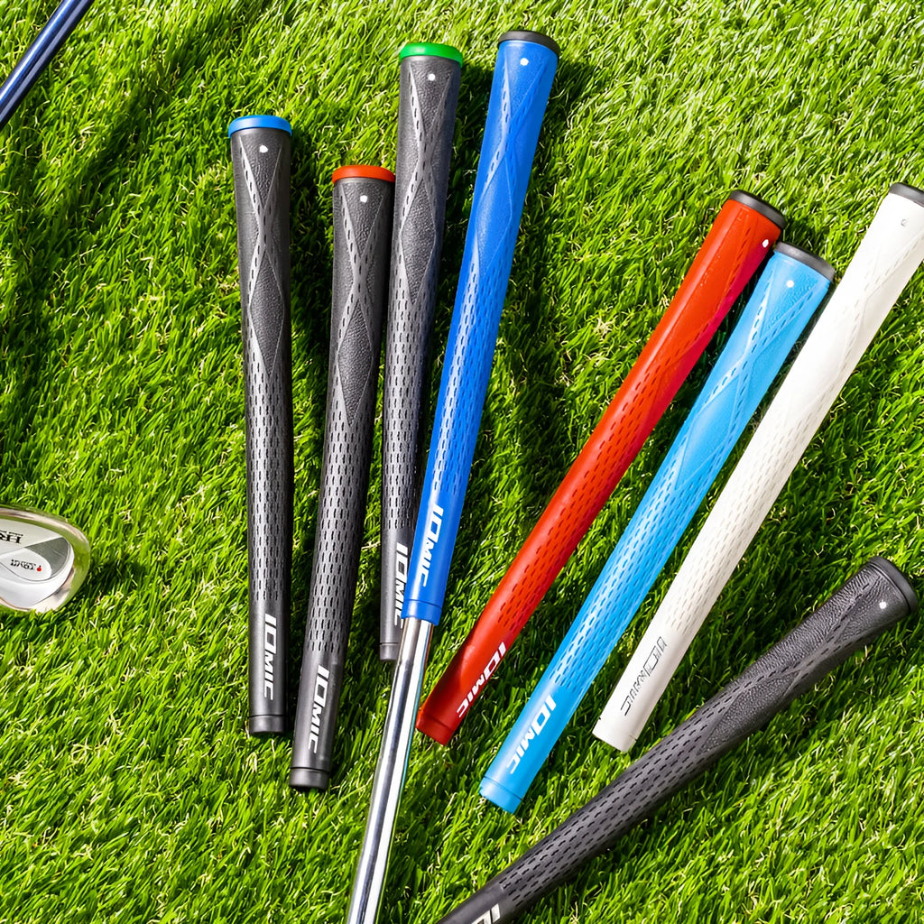 TPE golf club grip in various colour options including pink, red, blue and black variations