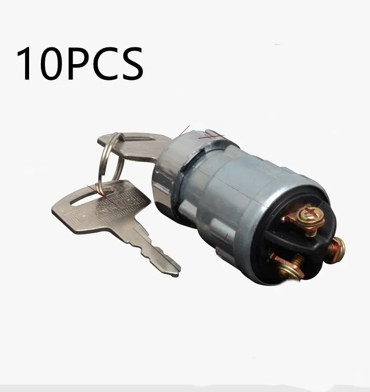 Copper ignition switch with key for trucks, forklifts and agricultural vehicles