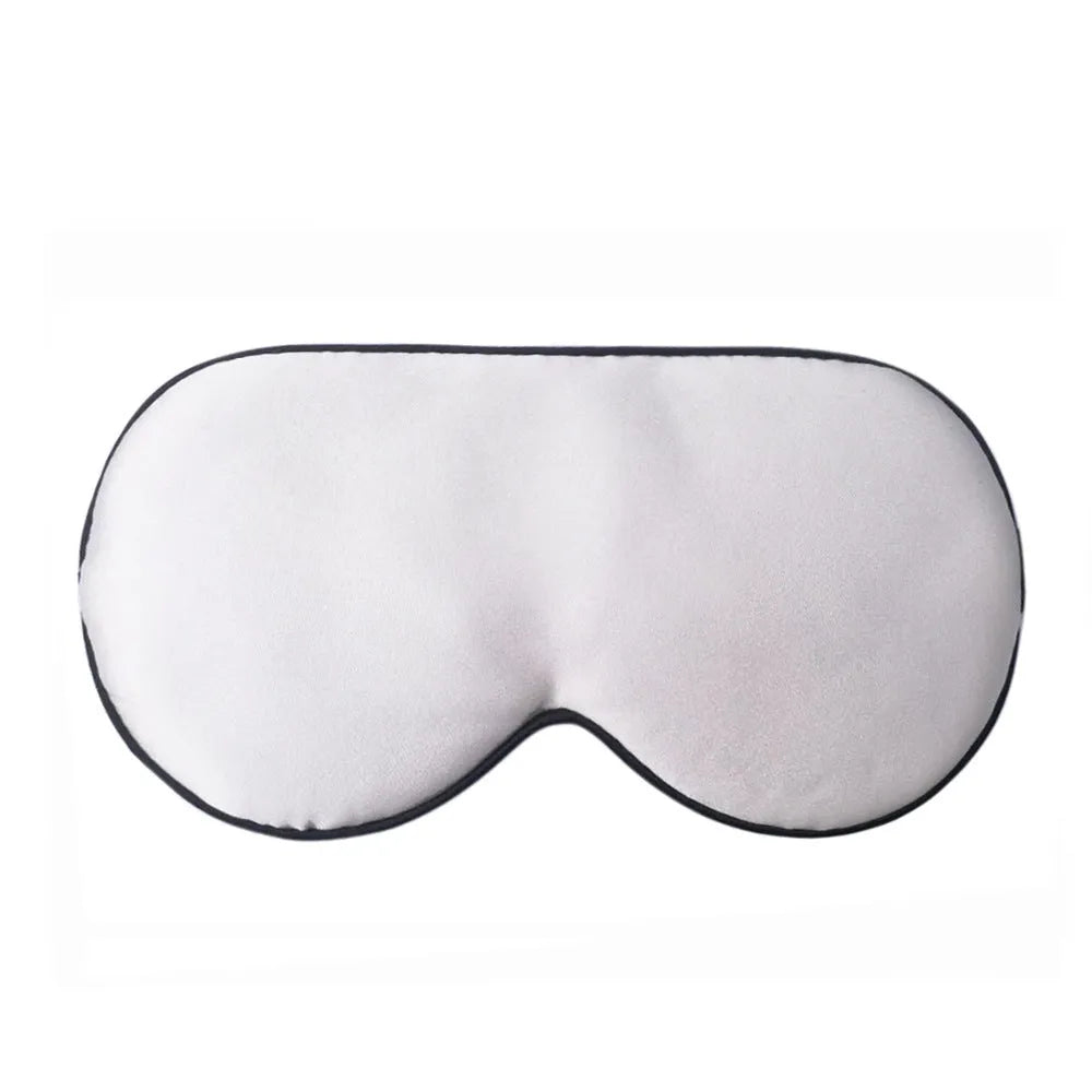 Double-sided mulberry silk eye mask in a choice of 22 colours, showing embroidered print.