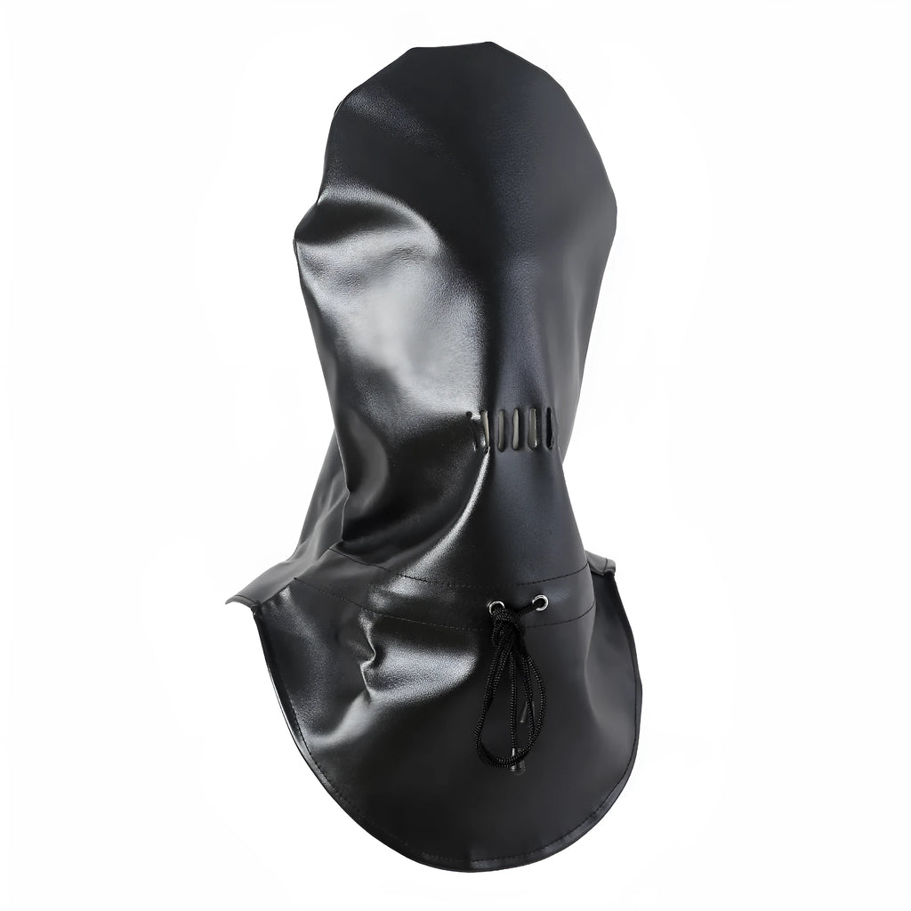 Black leather bondage mask for BDSM and fetish role play