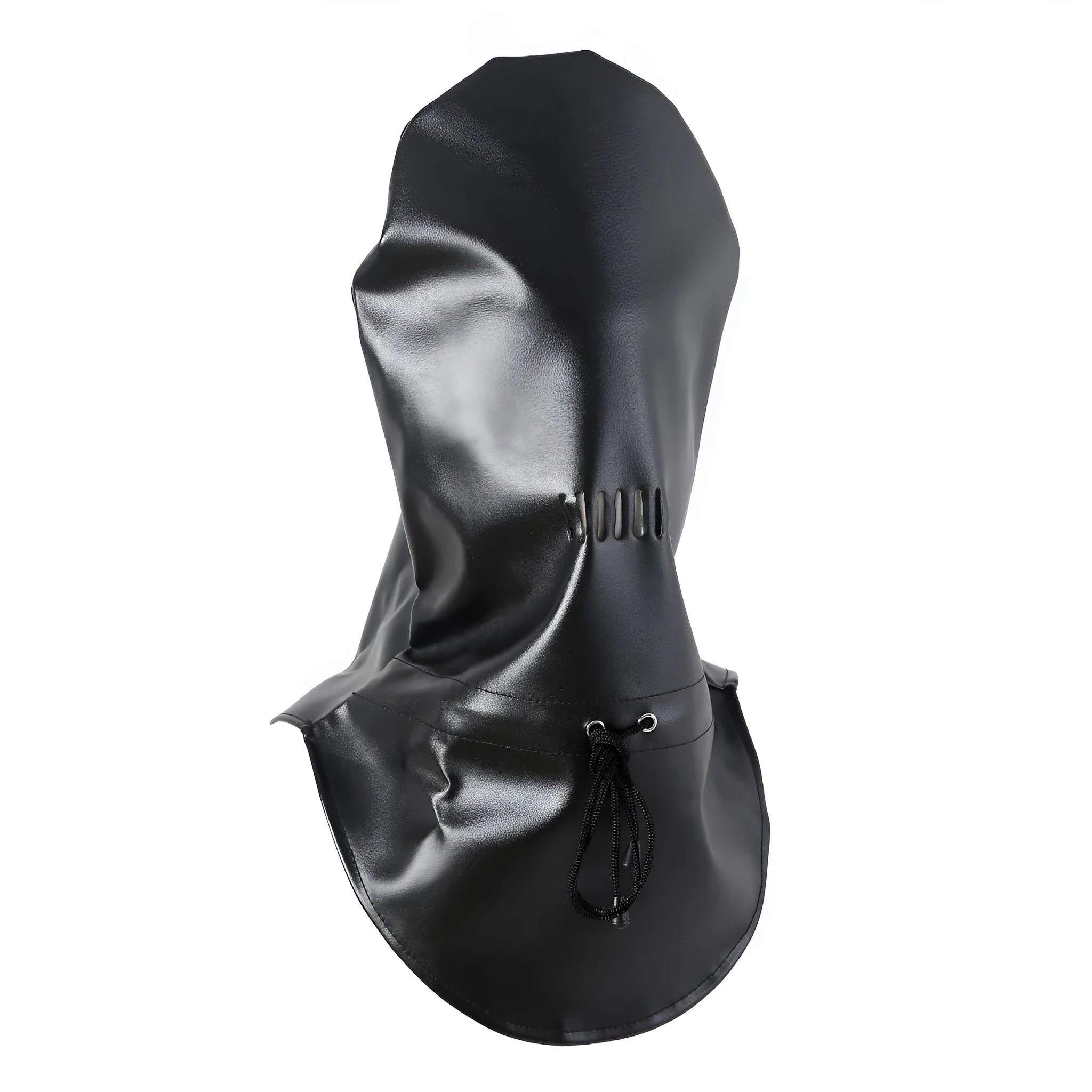 Black leather bondage mask for BDSM and fetish role play