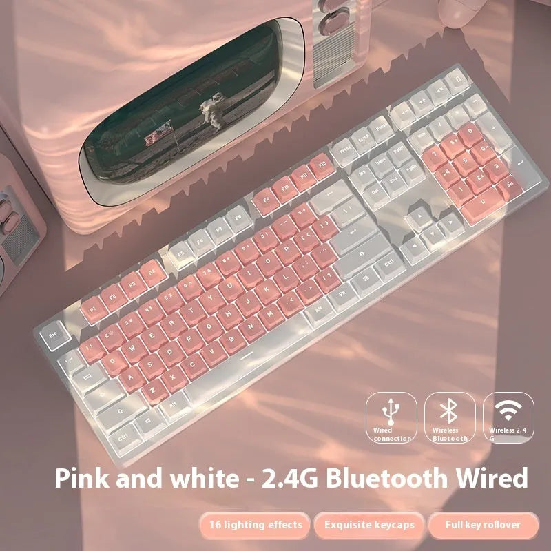 Wireless Bluetooth mechanical keyboard in various colours with 87-key and 108-key layout options