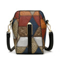 Fashion Soft Leather Stitching Shoulder Bag in irregular blue with black, PU material, sewing thread stitching, sandwich pocket