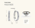 Geometric moissanite earrings with 0.16 karat stone, tassel, and double ring details in gold finish