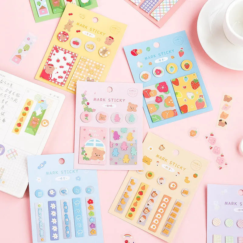 PVC index stickers in multiple colours and styles for notebook organisation