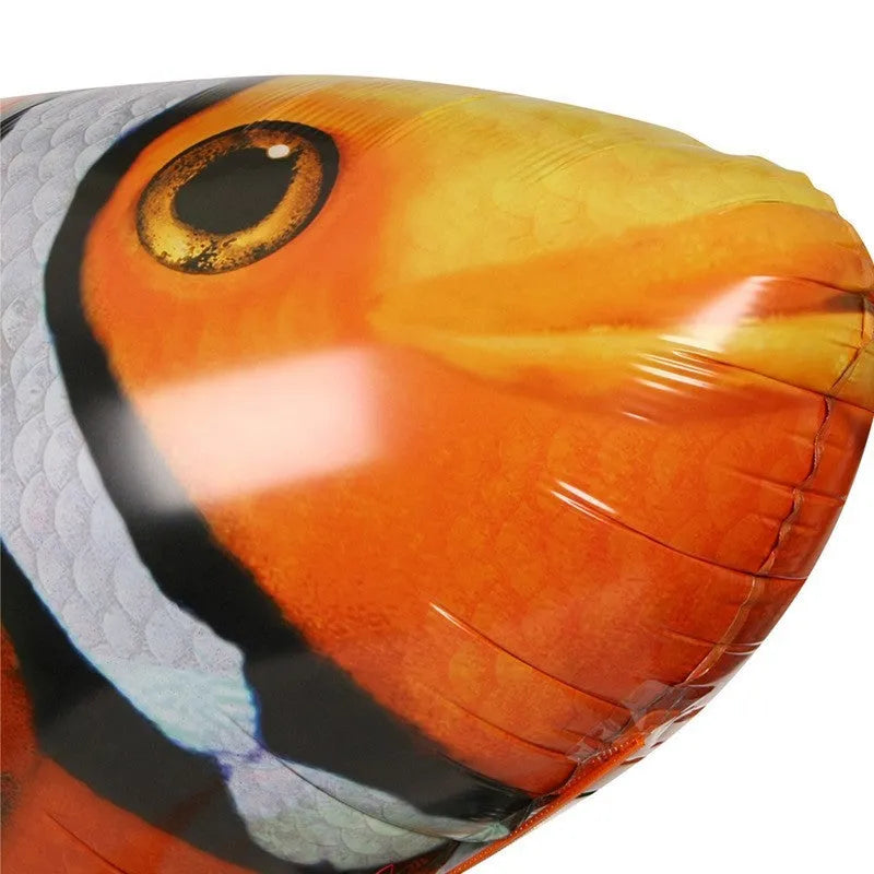 Remote control shark inflatable balloon with infrared controller showing 57-inch length