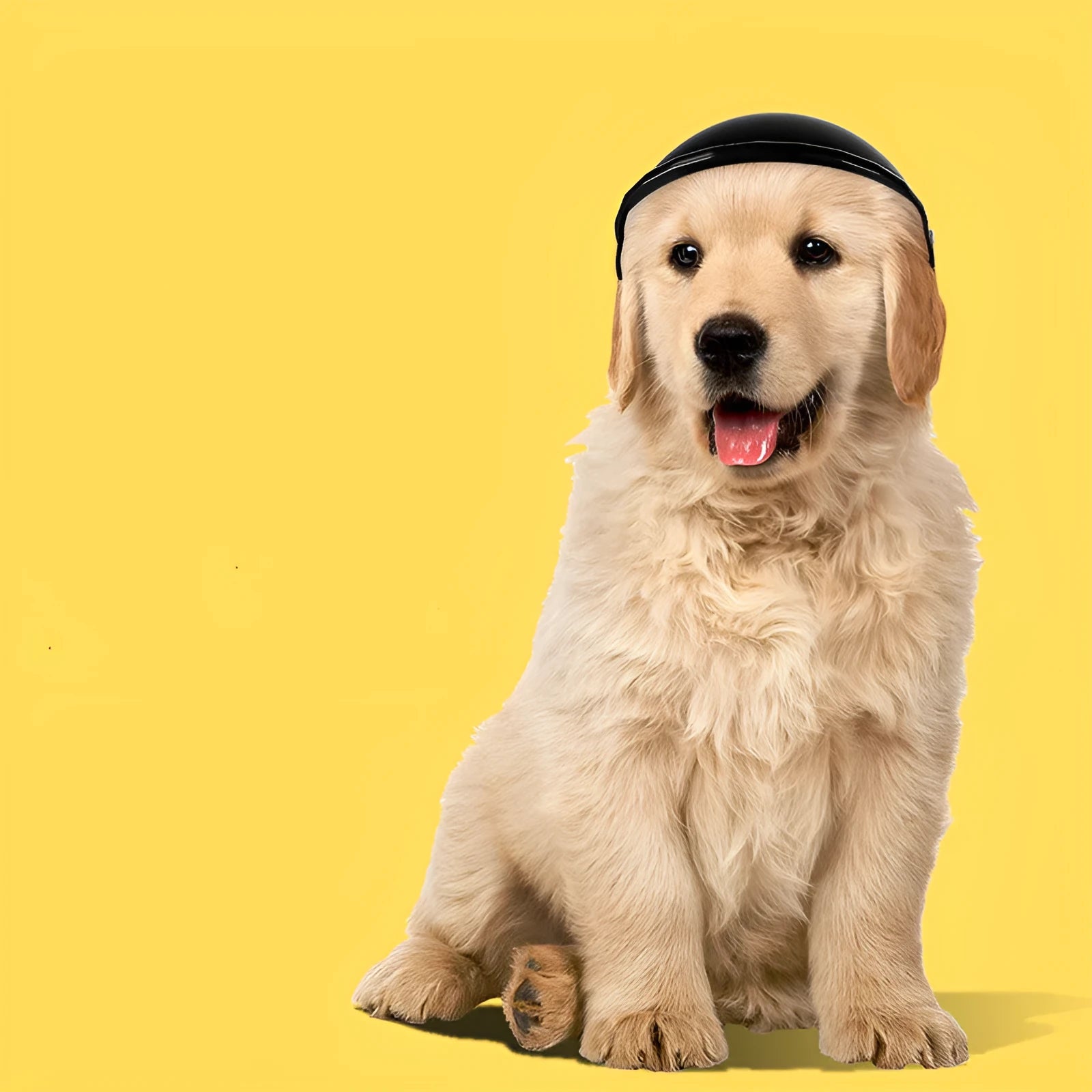 Small S size plastic pet helmet in pink, black, yellow and green colours