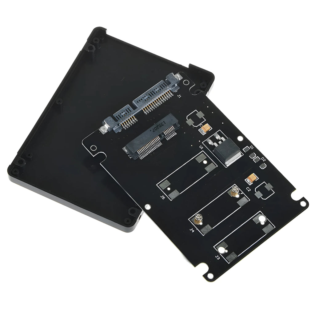 Black mSATA to SATA transfer box enclosure with 7mm thickness for notebook use