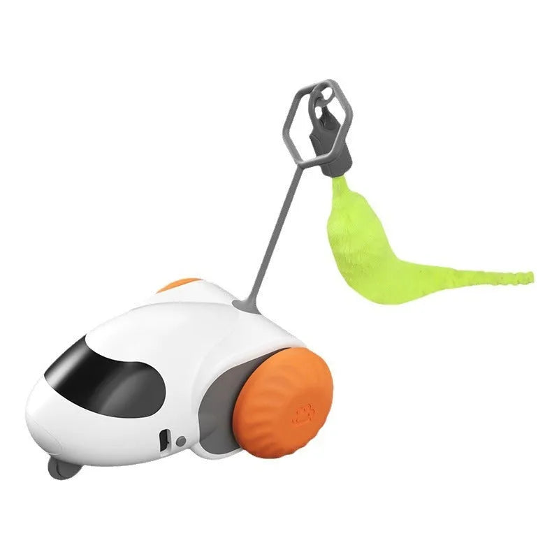 Gravity intelligent running car cat toy in light grey blue colour with USB Type-C charging port