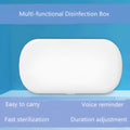 White ABS plastic UV steriliser box with wireless charging pad for phones and personal items