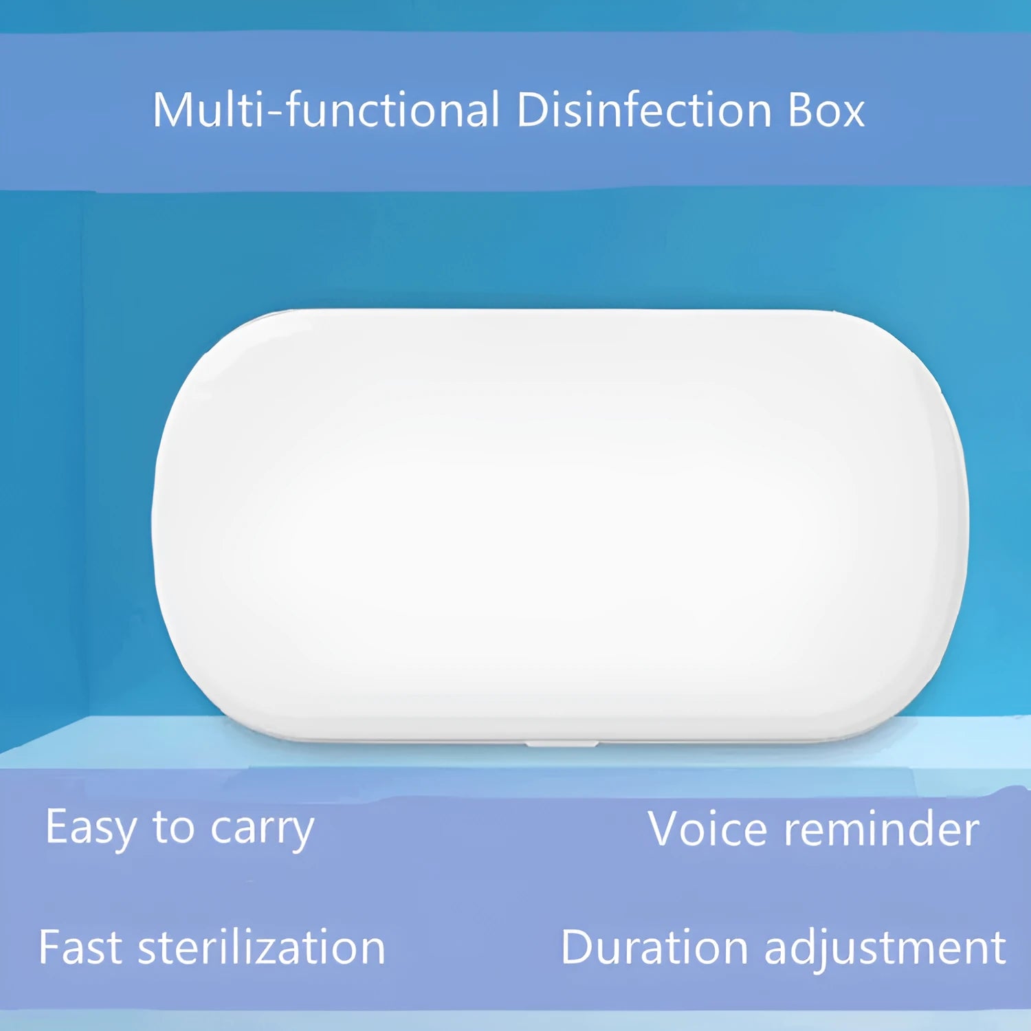 White ABS plastic UV steriliser box with wireless charging pad for phones and personal items
