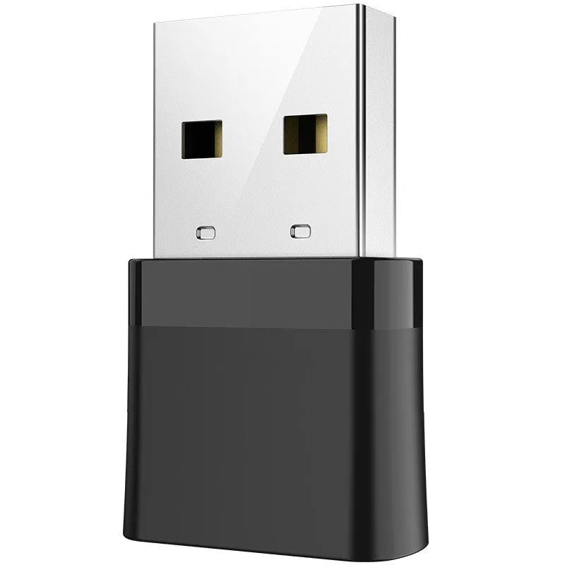 Black two-in-one USB WiFi Bluetooth adapter with nickel-plated connector for desktop and laptop