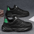Men's breathable mesh shoes in white or black with PU mesh upper and round toe design
