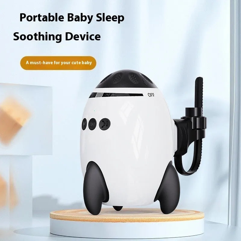 White portable baby stroller shaking device with automatic rocking and Bluetooth features