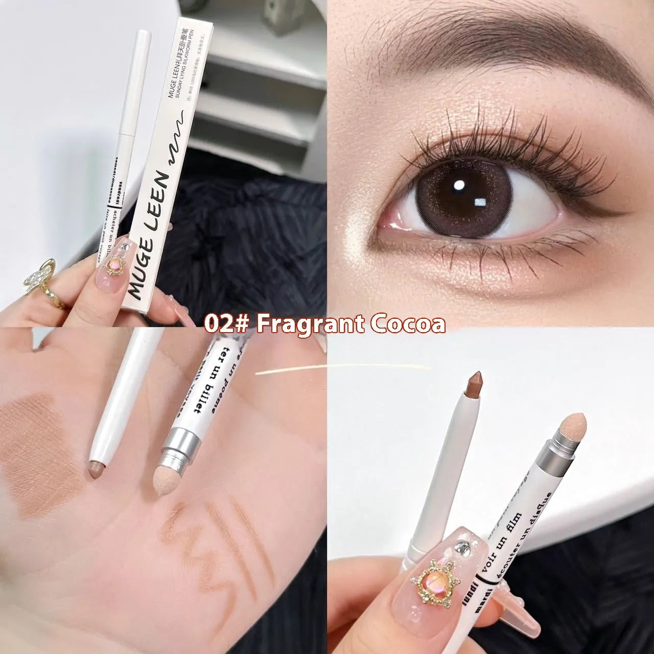 INS style waterproof 2-in-1 eyeshadow pen in six colour classifications for girls and students
