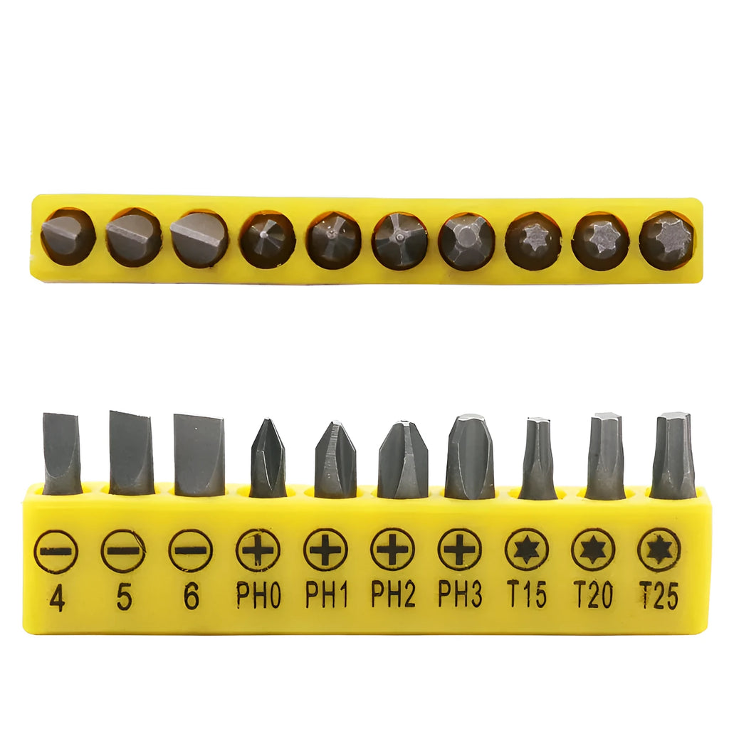 L-type double-headed socket wrench with ten steel drill bits for mechanical repair