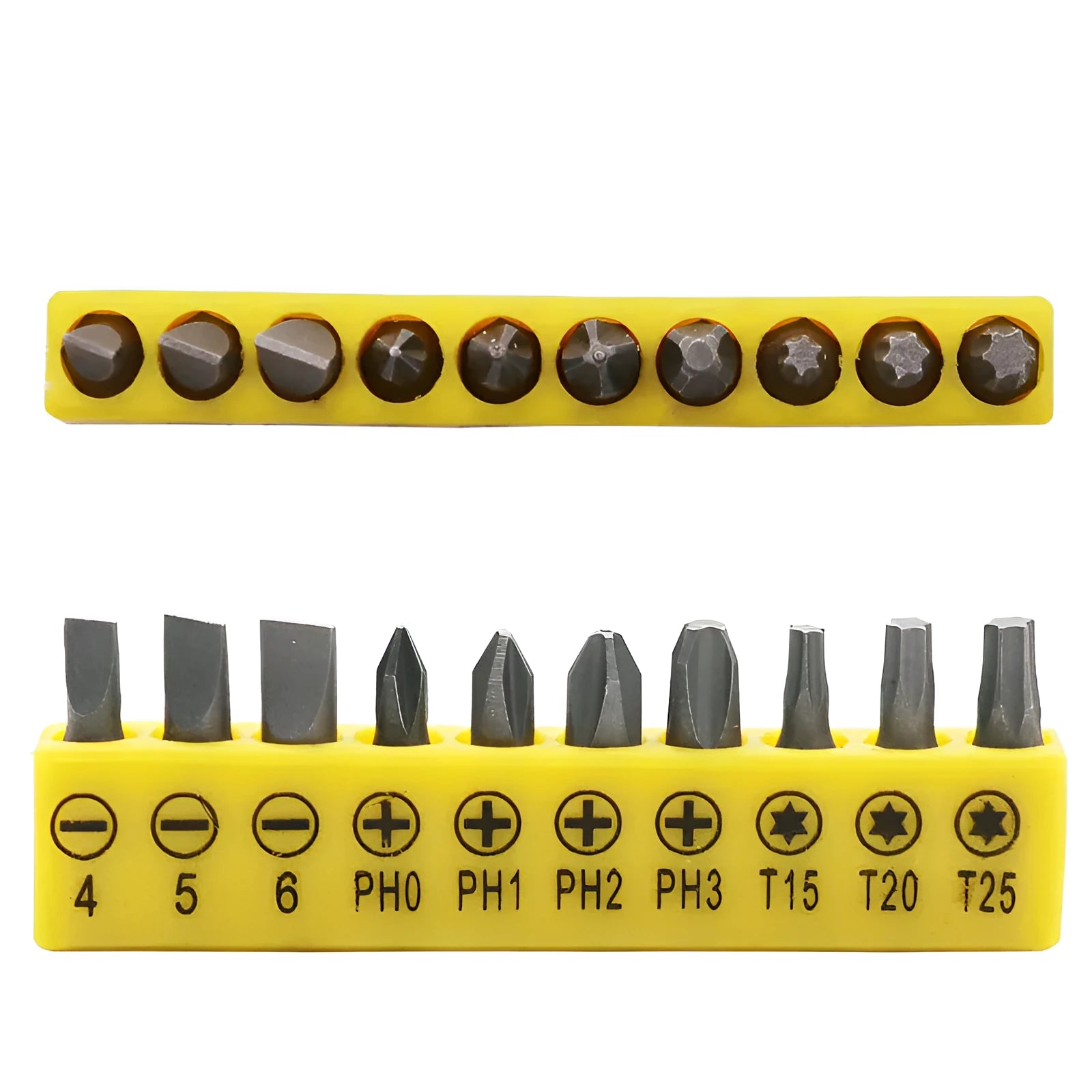 L-type double-headed socket wrench with ten steel drill bits for mechanical repair