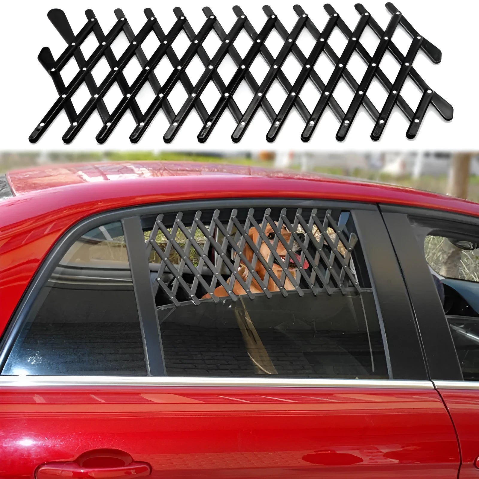 Pet retractable fence in black S size on a white background