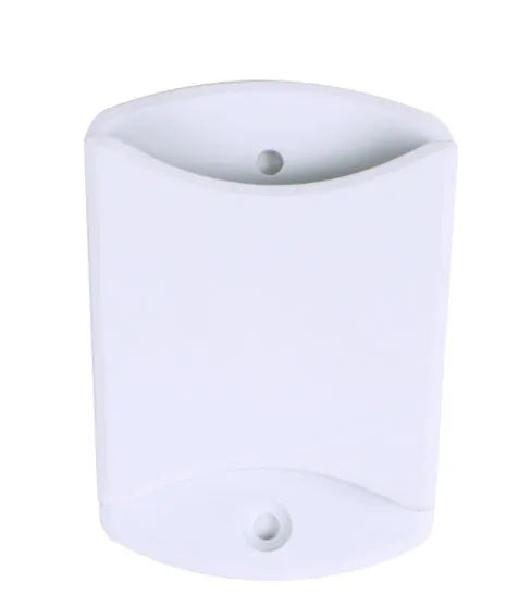Silver aluminium desktop tablet stand with adjustable angle and folding clamp holding a tablet.