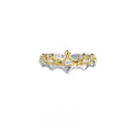Silver couple ring with princess knight design featuring adjustable opening and electroplated finish options