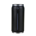 220ml mini USB car humidifier in black with transparent water tank and USB cord