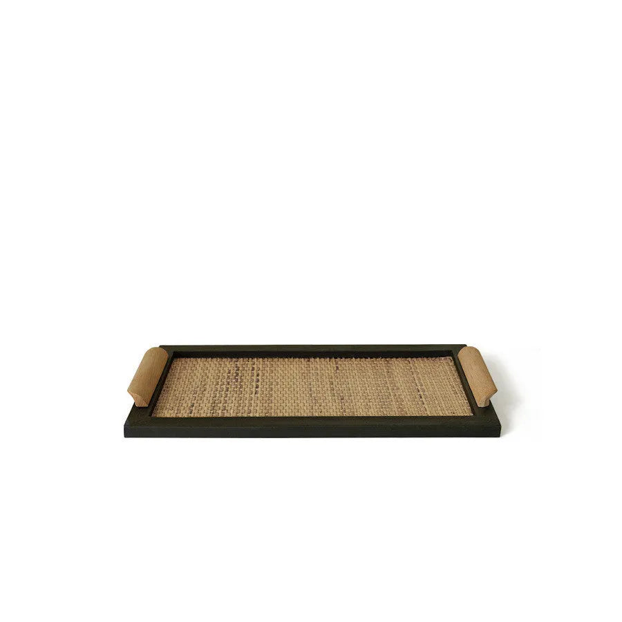 Pine wood dining tray with a compartment, shown in natural wood colour.