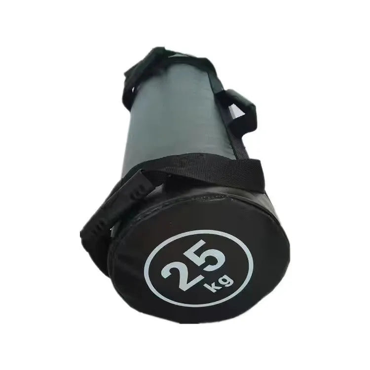 PVC fitness sandbag training bag in flat white leather colour for weight lifting and gym conditioning