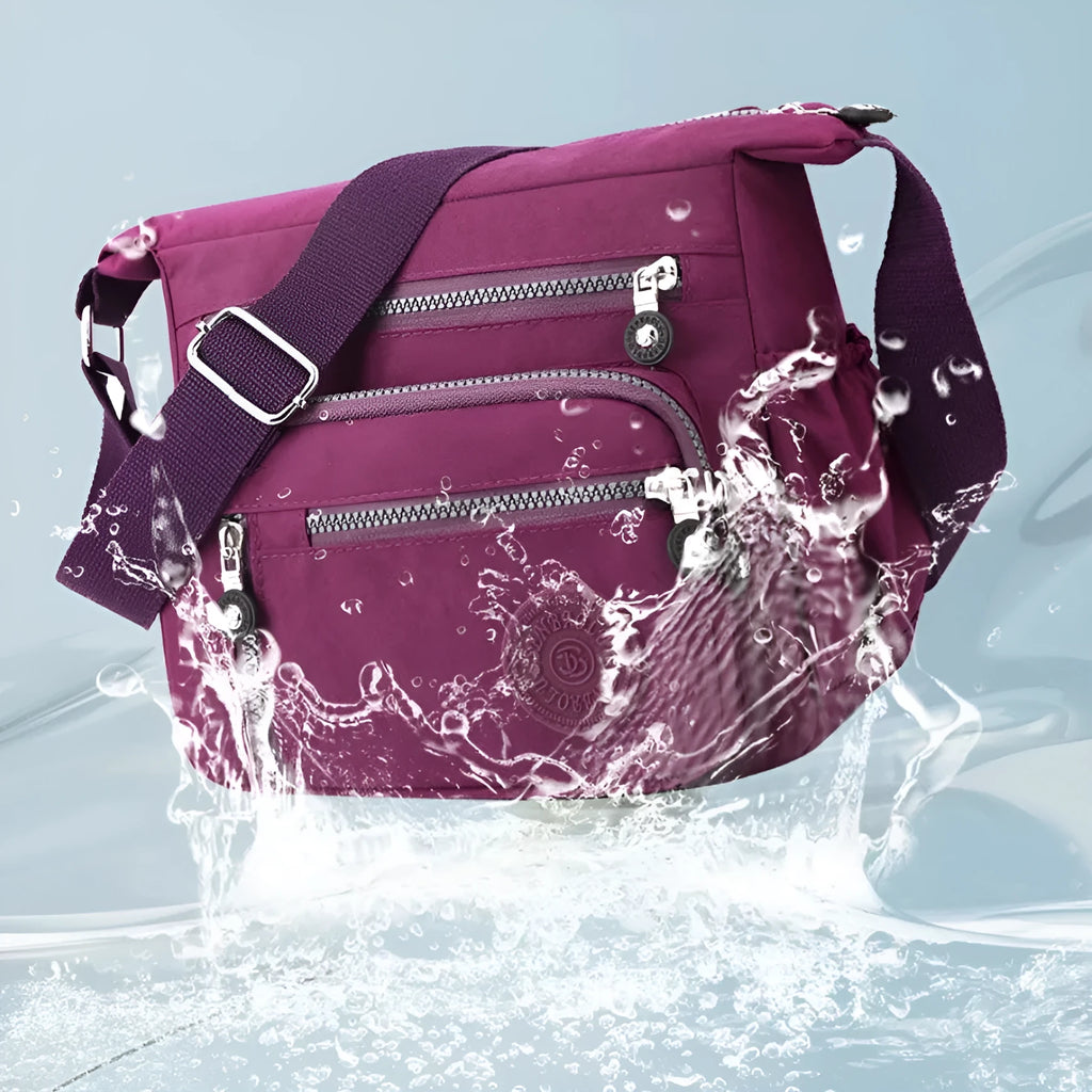 Nylon messenger shoulder bag in square vertical design with adjustable strap