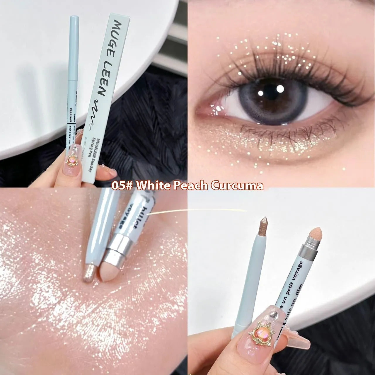 INS style waterproof 2-in-1 eyeshadow pen in six colour classifications for girls and students