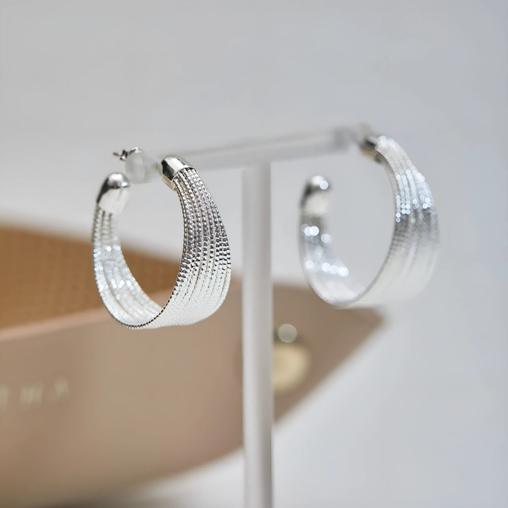 Geometric copper electroplated earrings for women in gold or silver finish with stud and clip options