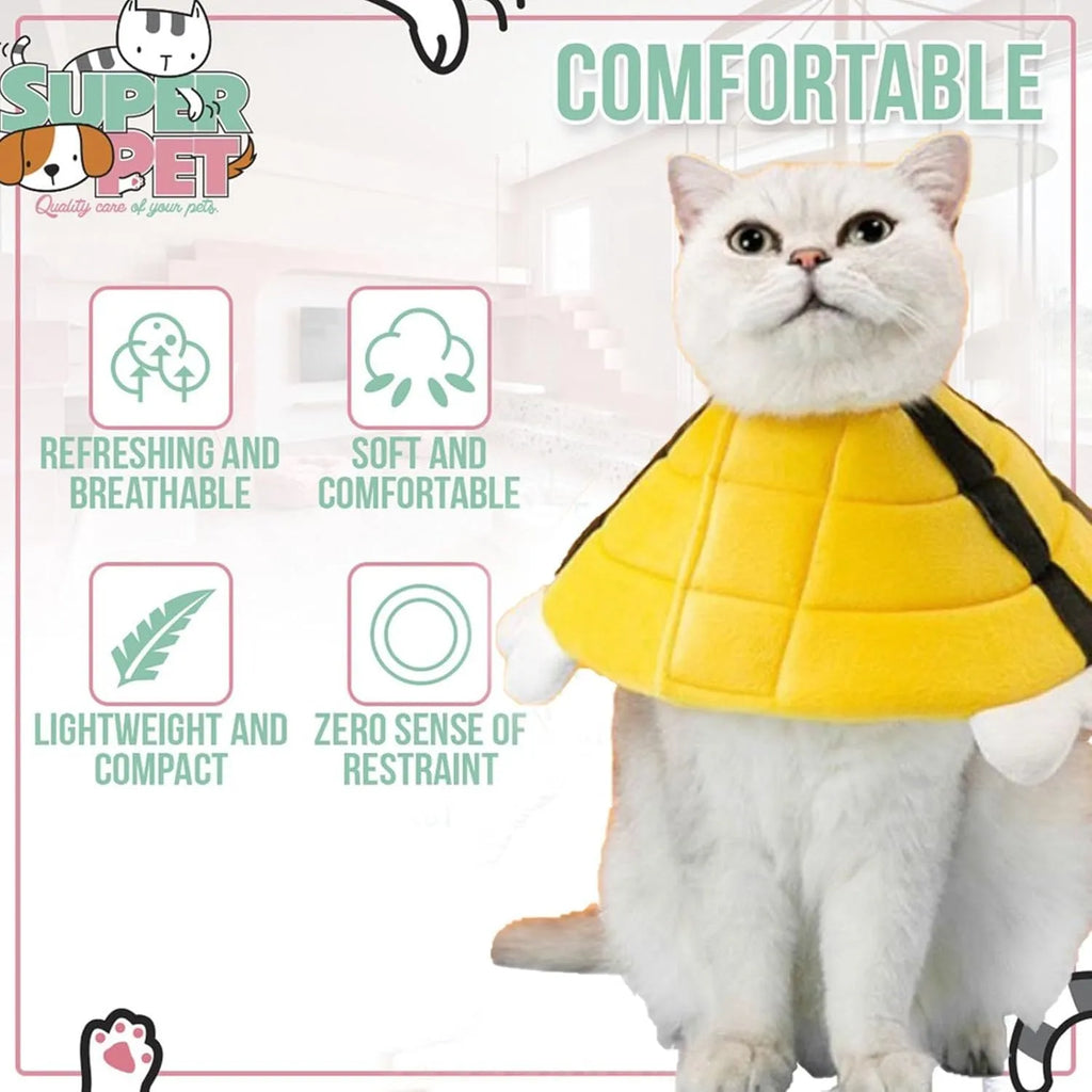 Soft bee design cat cone collar with adjustable velcro closure