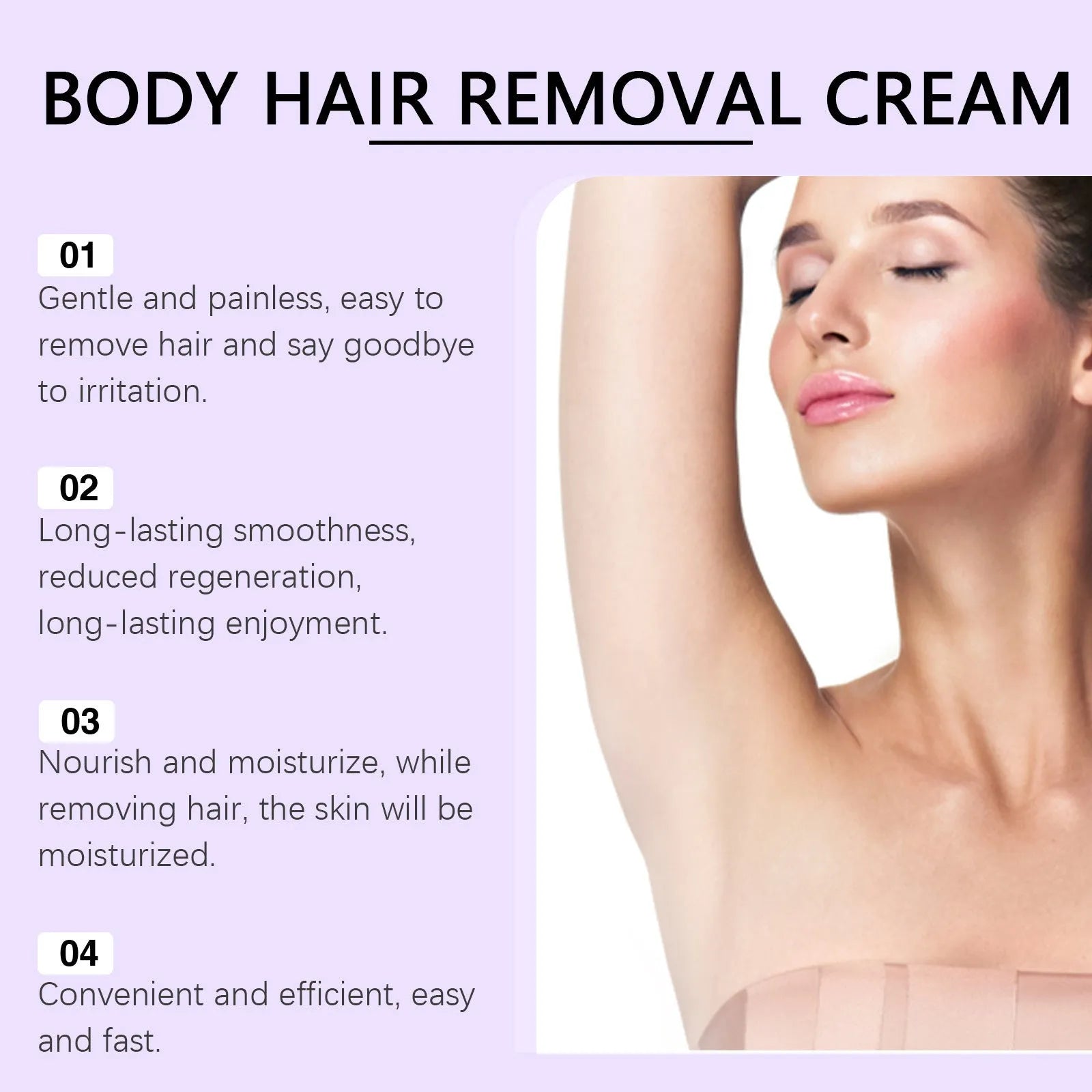 Ouhoe gentle body depilatory cream 100g tub with scraper for sensitive skin hair removal