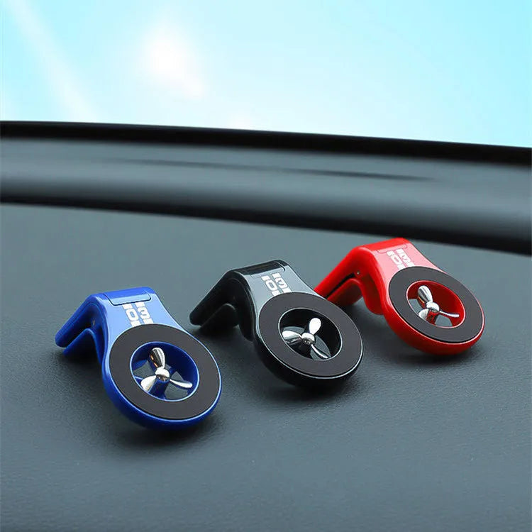 Black magnetic car air vent phone holder with adjustable bracket and fragrance diffuser