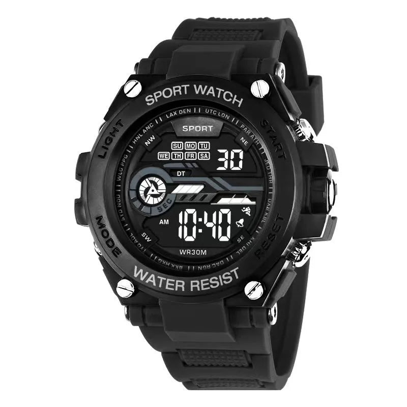 Digital electronic watch for teenagers and students showing multiple colour options