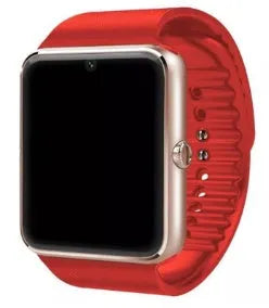 Black smart watch with 1.54-inch touch screen on a silicone strap, showing a fitness tracking display.