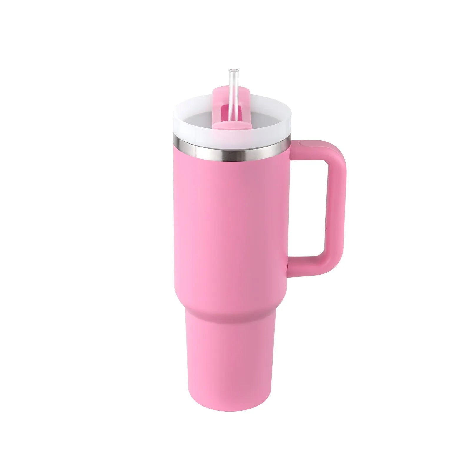 40 oz stainless steel insulated tumbler with handle and straw in multiple colours