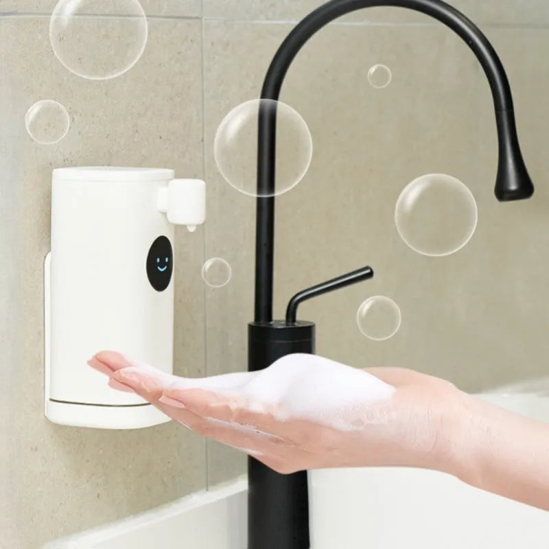 Smile automatic hand washing machine white wall hanging foam induction for hands and mobile phones