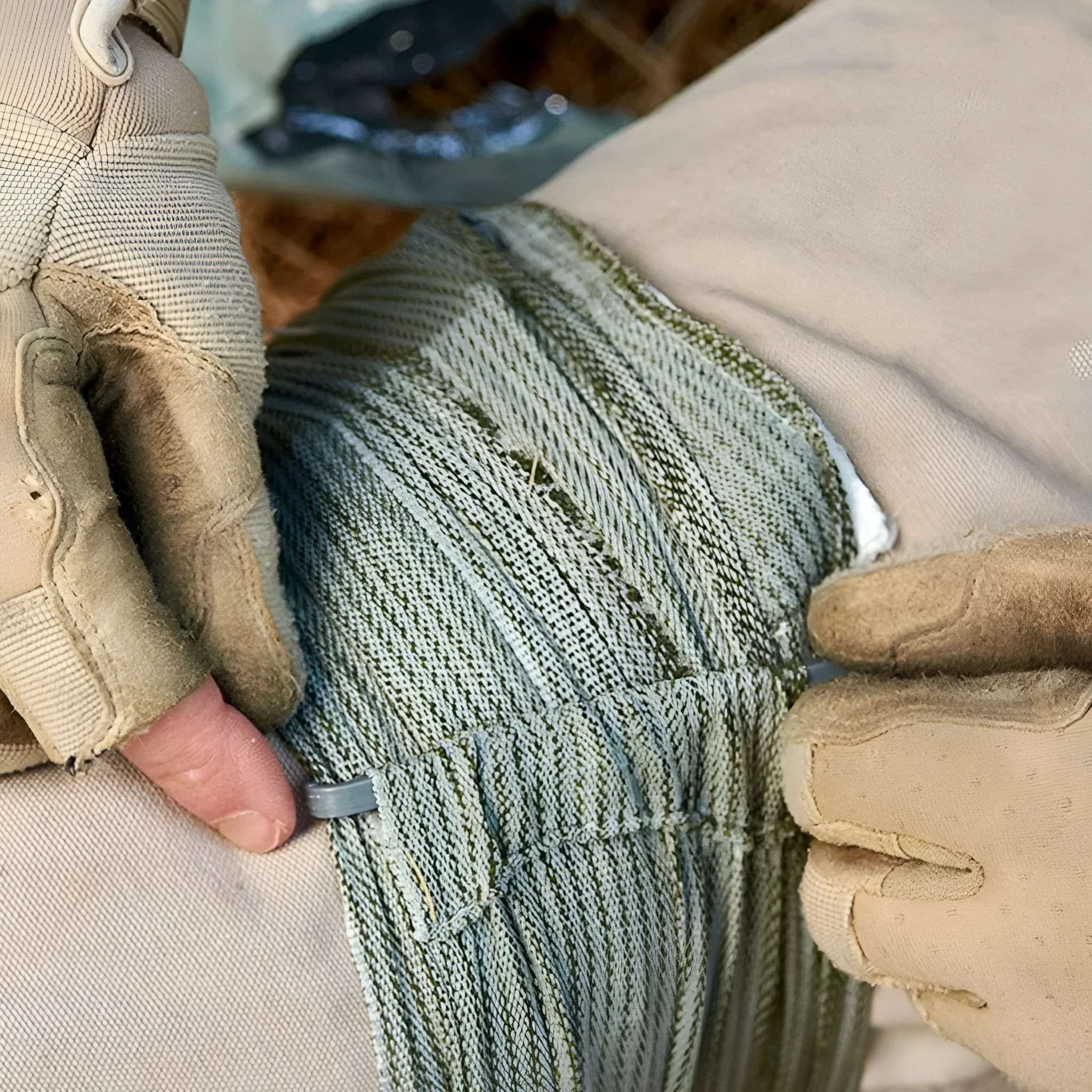 Portable outdoor hemostatic bandage and tactical gauze tape in 4 inch and 6 inch sizes.
