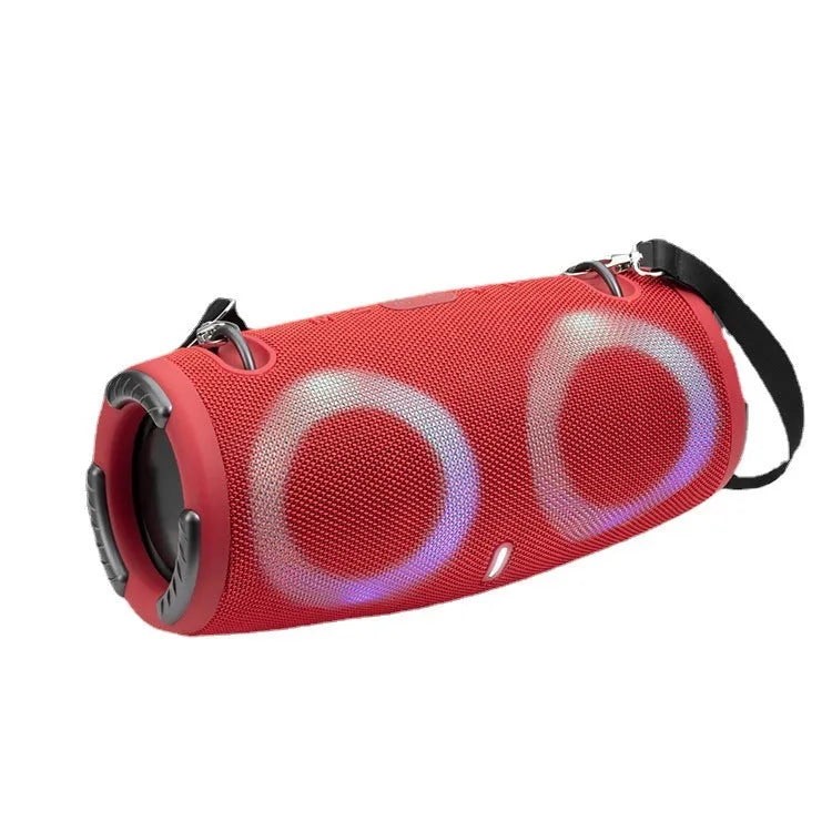 Portable Bluetooth speaker with colourful RGB lights in a choice of five colours including camouflage.