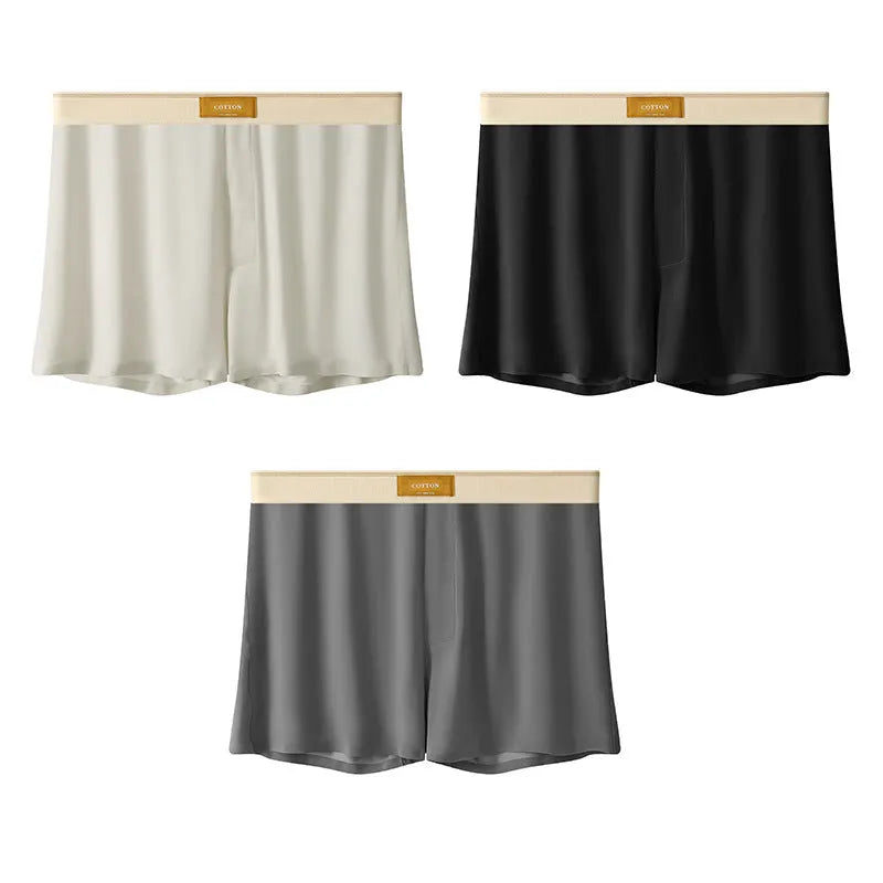 Men's breathable ice silk loose fit boxer briefs underwear in multiple colour options