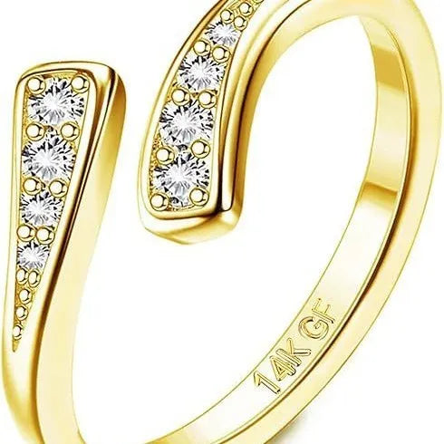 Geometric toe ring with 14K gold plating and unisex design on foot