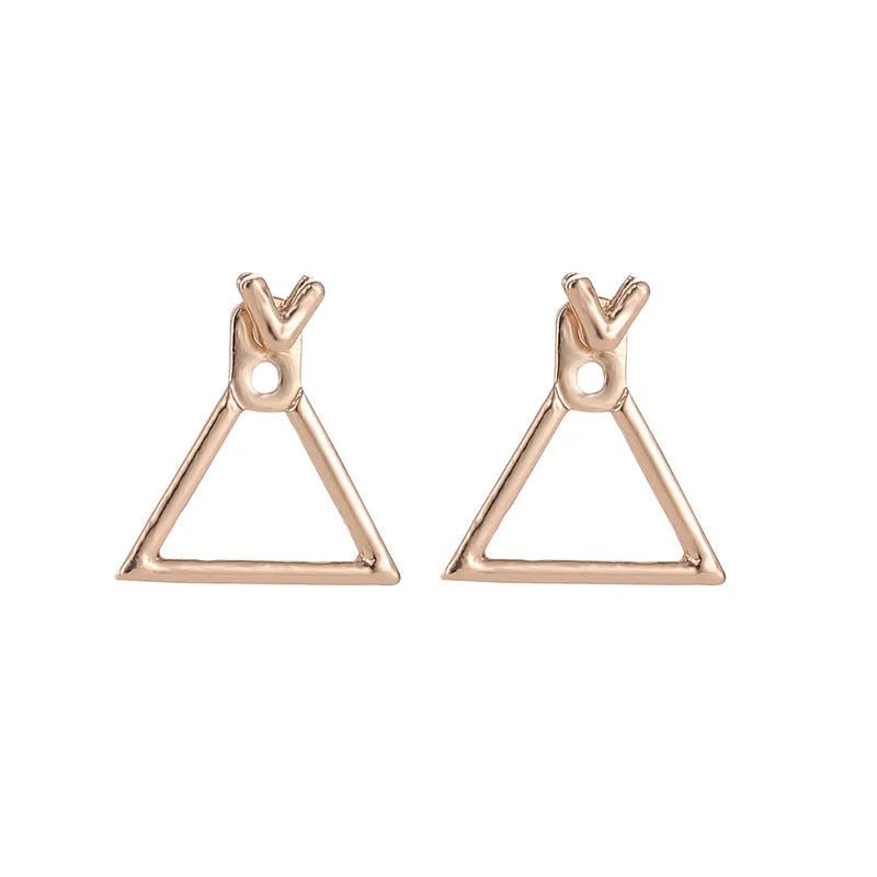Hollow diamond square alloy stud earrings for women, geometric shape, multiple colour options