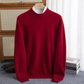 Men's half-collar loose-fit wool sweater in a light business style, shown in a range of colours.