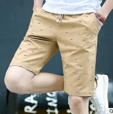 Men's cotton summer shorts with lace-up front closure in various colours showing mid-waist capri design